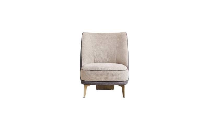 Beiger Sessel Wohnzimmer Möbel Edler Polstersessel Designer 1-Sitzer von JV Möbel
