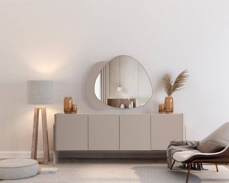 Beiges Designer Sideboard Luxuriöse Esszimmer Anrichte Edle Holz Möbel von JV Möbel