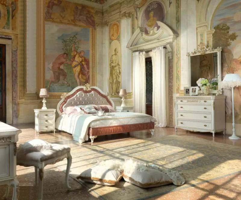Bett 2x Nachttische 5 tlg. Schlafzimmer Set Design Möbel Luxus Kommode von JV Möbel