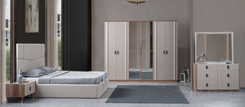 Bett 2x Nachttische 5tlg. Schlafzimmer Doppelbett Design Möbel Neu Set von JV Möbel