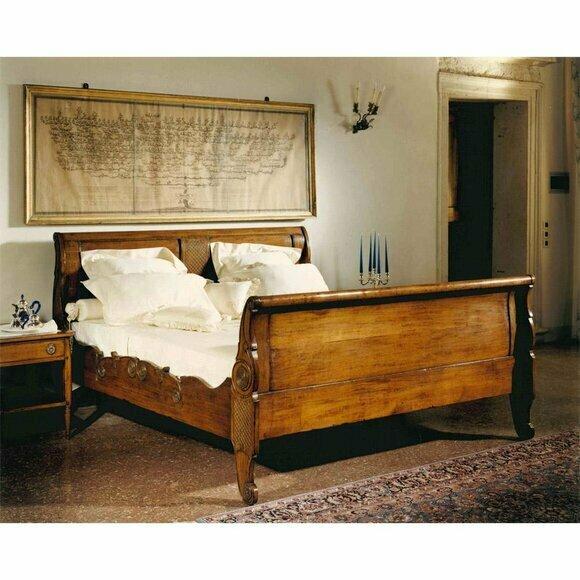 Bett Betten Doppelbett Schlafzimmer Holz Polster Braun Doppelbetten Italienische von JV Moebel