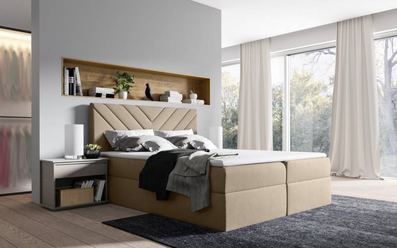 Bett Bettkasten Boxspringbett Doppel Hotel Modern Bettkasten Betten Schlafzimmer von JV Möbel
