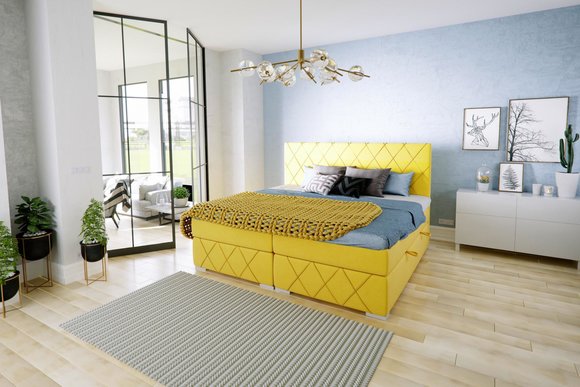 Bett Komplett Set Doppel Matratze Boxspring Topper Betten Funktion Kasten von JV Möbel