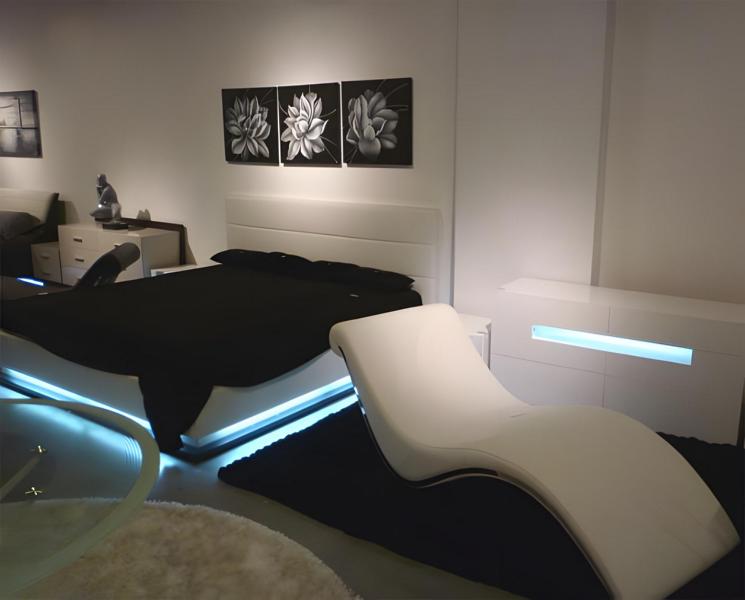 Bett LED Licht Doppelbett 180 x 200 Möbel Einrichtung Schlafzimmer Design Neu von JV Möbel