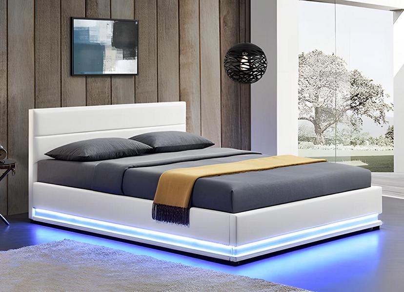 Bett LED-Licht Doppelbett 180 x 200 Möbel Einrichtung Schlafzimmer Design Neu von JV Möbel