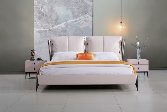 Bett Leder 2x Nachttisch 3 tlg Schlafzimmer Set Möbel Modern Luxus Betten von JV Möbel