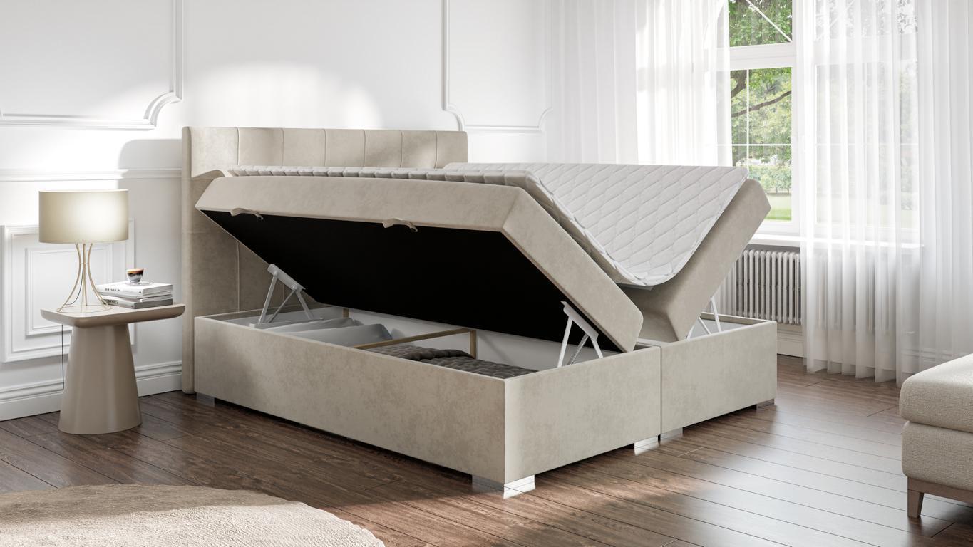 Bett Luxus Schlafzimmer Doppelbett Textil Polster Design Möbel Boxspringbett von JV Möbel