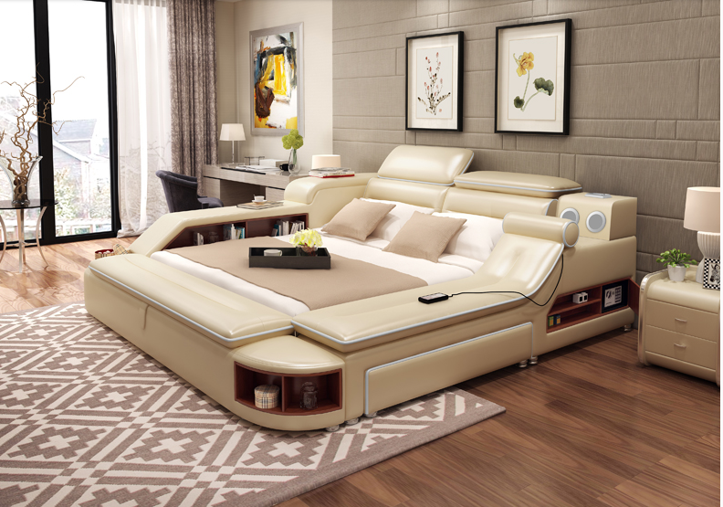 Bett Multifunktion Tresor Wärme Liege USB Sound Doppel Betten Funktion von JV Möbel