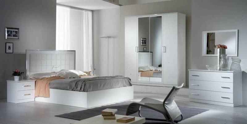 Bett Nachttisch Kommode 6 tlg.Schlafzimmer Set Design Modern Luxus von JV Möbel