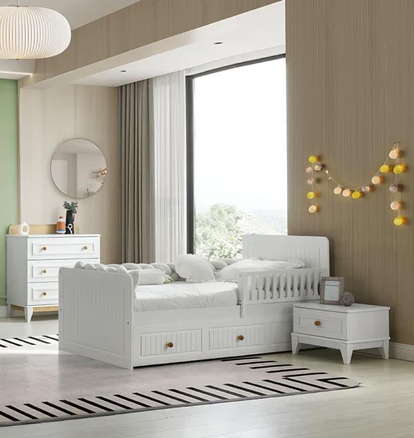 Bett Nachttisch und Kommode – praktisches und stilvolles Set fürs Kinderzimmer von JV Möbel