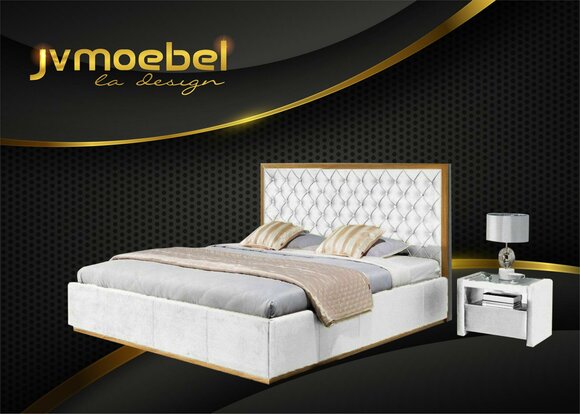 Bett Textil Schlafzimmer Design Möbel Modern Luxus Betten Bettgestell 140x200 von JV Möbel