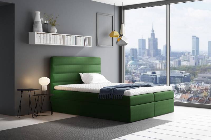Bett mit Bettkasten Ehebett Betten Grün Polsterbett Boxspringbett Doppelbett Neu von JV Möbel