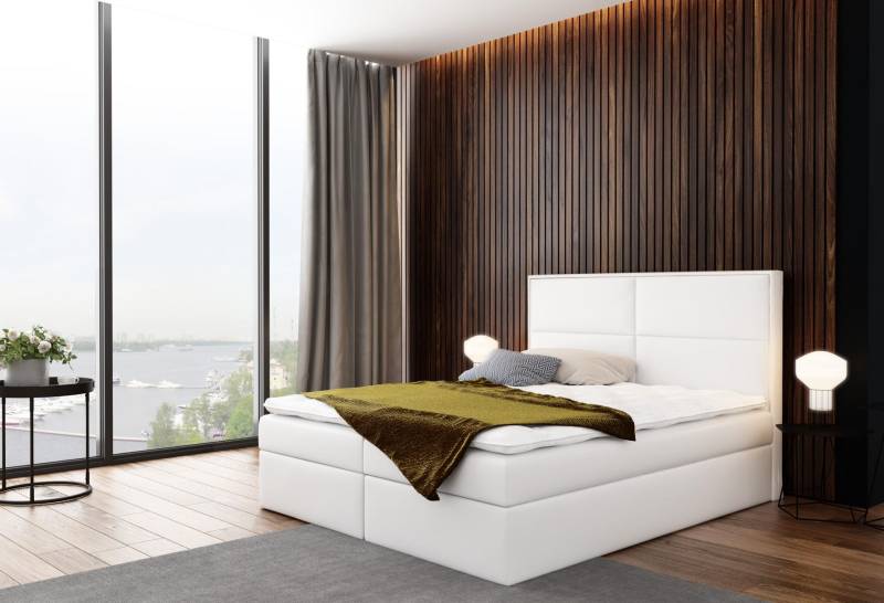Bett mit Bettkasten Polsterbett Boxspringbett Design Doppel Hotel Schlafzimmer von JV Möbel