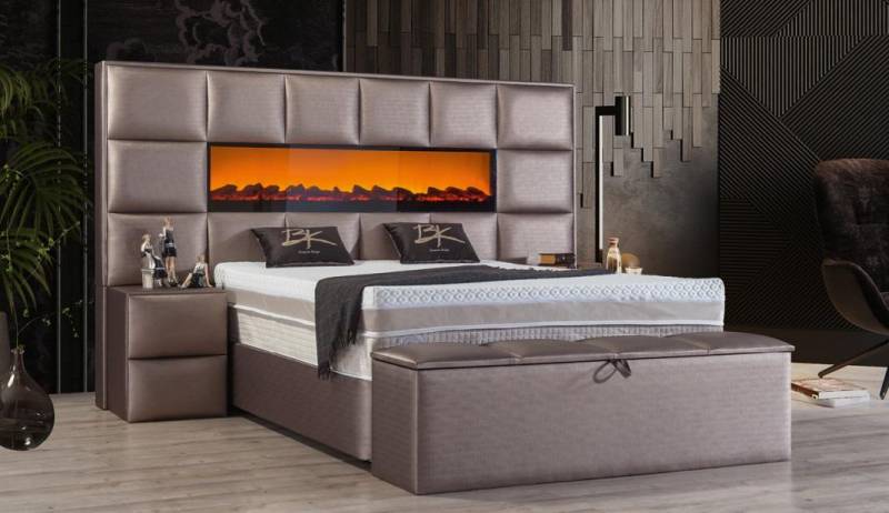 Betten Doppel Bettrahmen Design Möbel Bett Doppelbetten Kamin Deko Sofort von JV Möbel