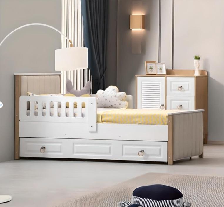 Bettrahmen Kinderbett 200 cm Bett Kinderzimmer Bettgestelle Weiße Holz von JV Möbel