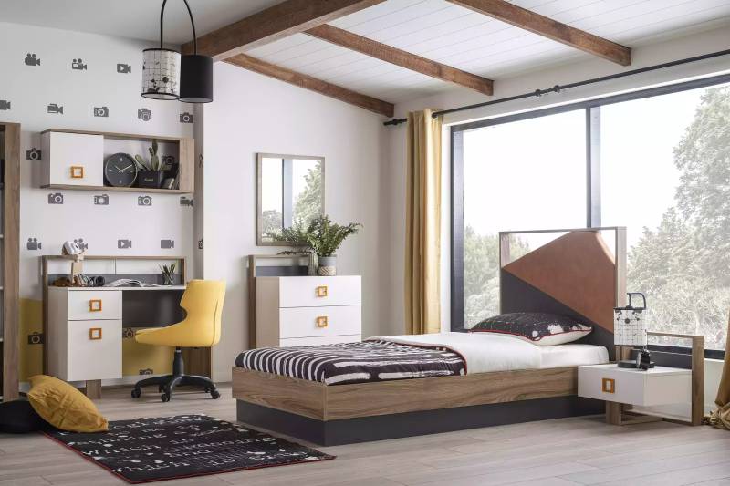 Bettrahmen Kinderbett Kindermöbel Kinderzimmer Bett Holz Grau Set 6tlg von JV Möbel