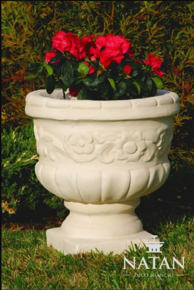 Blumenkorb Blumen Vase Gefäss Garten Terrasse Dekoration Statue von JV Möbel