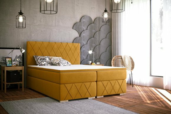Boxspring Bett Komplett Set Matratze & Topper Luxus Polster 160x200cm von JV Möbel