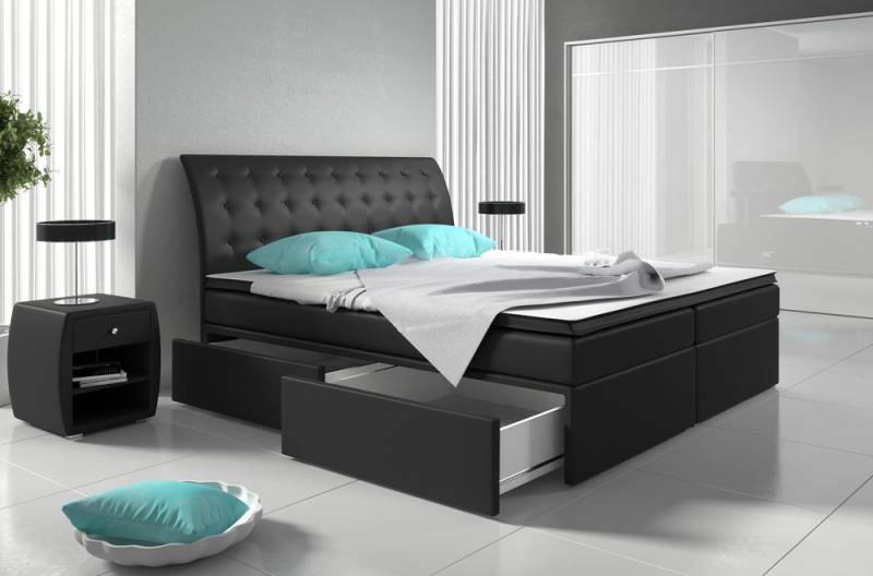 Boxspringbett Betten Bett Polster Kunstleder Designer Hotel Doppel Luxus Design von JV Möbel