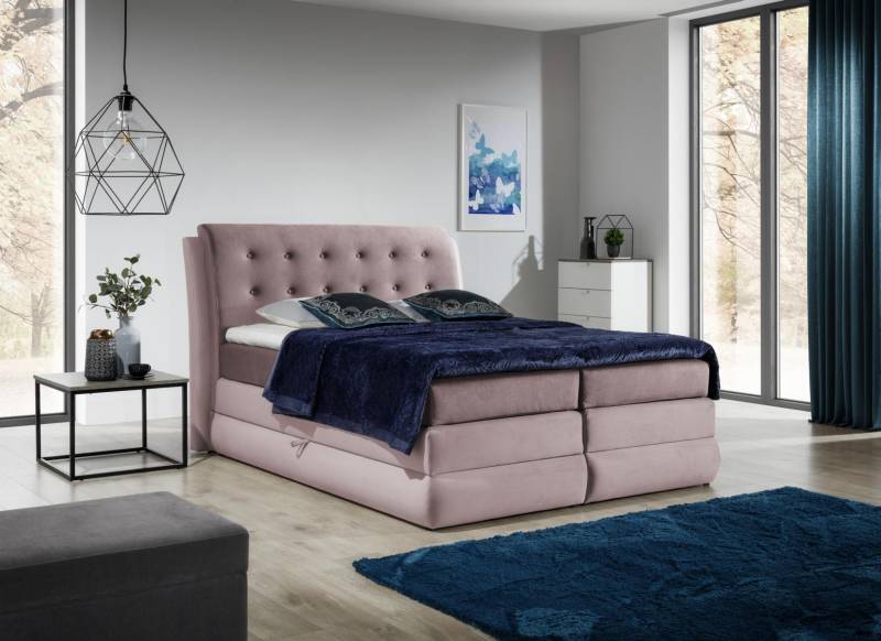 Boxspringbett Design Doppel Hotel Modern Bett Schlafzimmer Chesterfield Möbel von JV Möbel