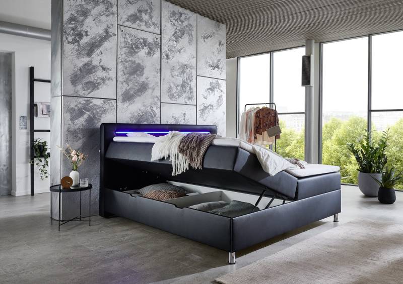 Boxspringbett Doppelbett Polstermöbel Kunstleder Designer Doppel Luxus Design von JV Möbel