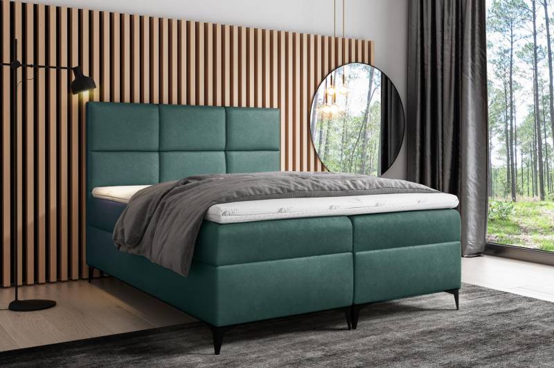 Boxspringbett Textil Design Doppel Hotel Modern Bett Schlafzimmer Betten 200x200 von JV Möbel