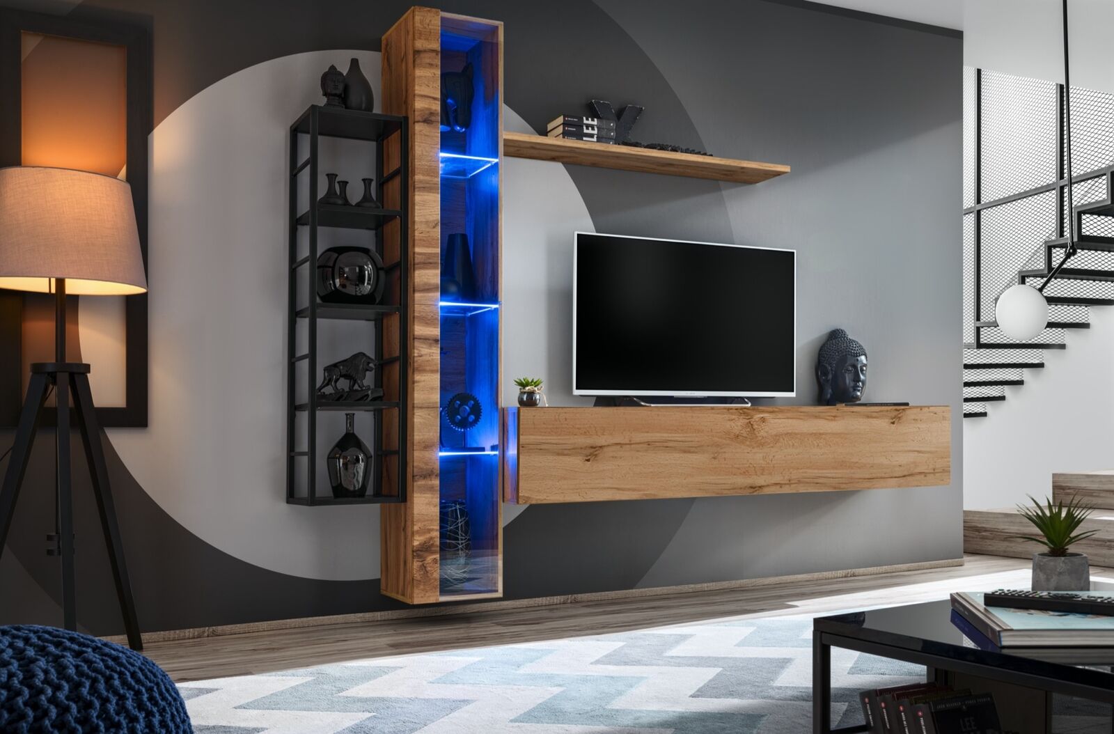 Braun Designer Wohnwand Luxus Wohnzimmer Möbel Komplette Set Sideboard Möbel Braun Designer Wohnwand Luxus Wohnzimmer Möbel Komplette Set Sideboard Möbel von JV Möbel