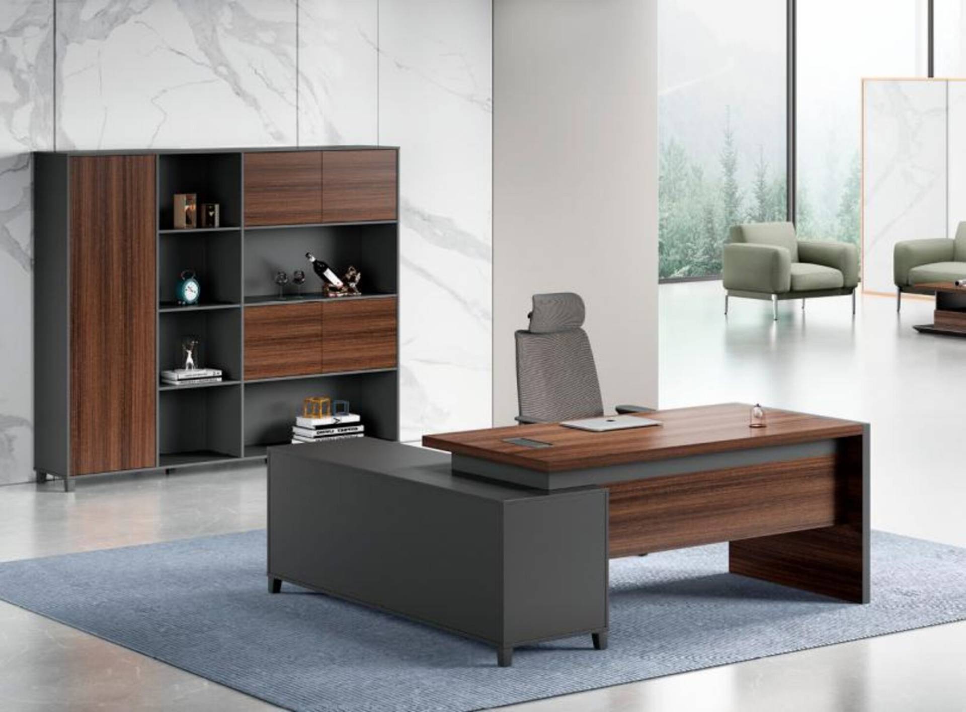 Braun-Graue Büromöbel Designer Komplettbüro Büroschränke Arbeitstisch Braun-Graue Büromöbel Designer Komplettbüro Büroschränke Arbeitstisch von JV Möbel