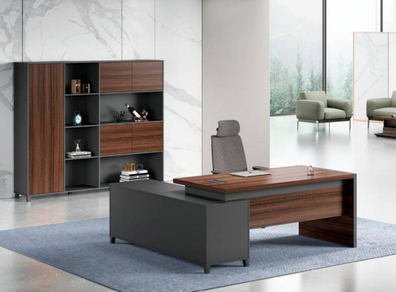 Braun-Graue Büromöbel Designer Komplettbüro Büroschränke Arbeitstisch von JV Möbel