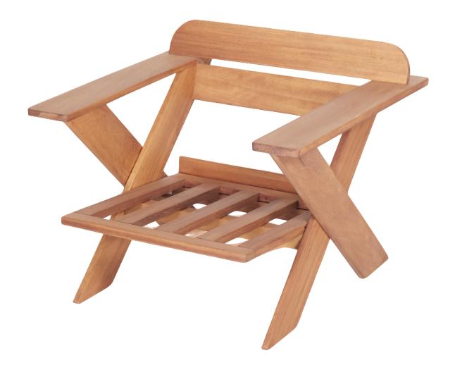 Braun Stuhl Lehnstuhl Holzstuhl Armlehnstuhl Gartenmöbel Gartenstuhl von JV Möbel