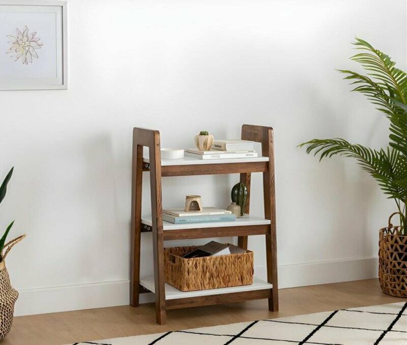 Braun-Weißes Bücherregal Büchertisch Holz Möbel Kinderregale Büro Möbel von JV Moebel