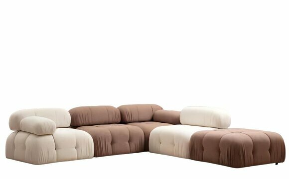 Braun-Weißes Ecksofa Designer Wohnzimmer L-Form Moderne Couch Möbel Braun-Weißes Ecksofa Designer Wohnzimmer L-Form Moderne Couch Möbel von JV Moebel