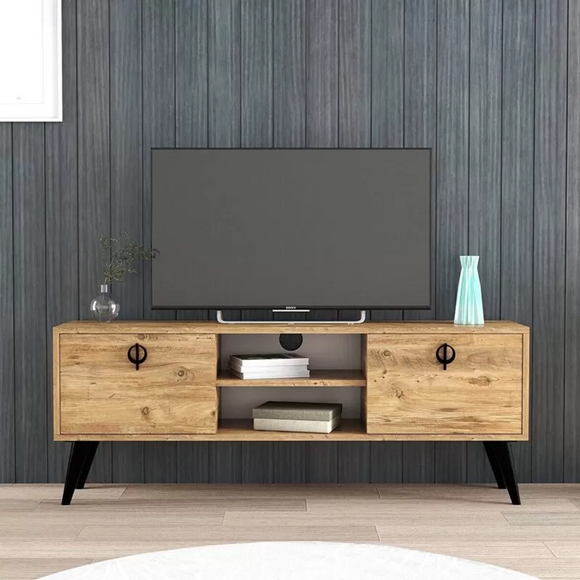 Braun Wohnzimmer TV-Lowboard Sideboard RTV Modern Design Rechteck Form von JV Möbel