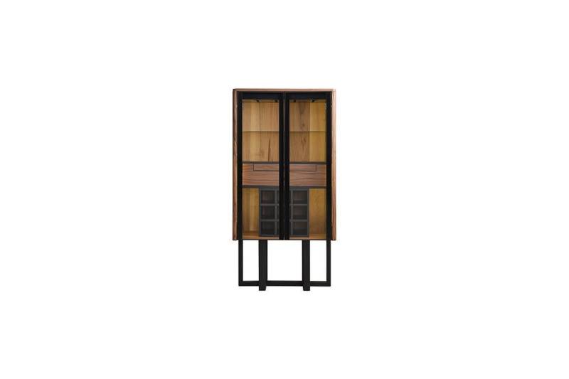 Braune Luxus Vitrine Glasvitrine LED Schrank Designer Bar Schränke Neu von JV Möbel