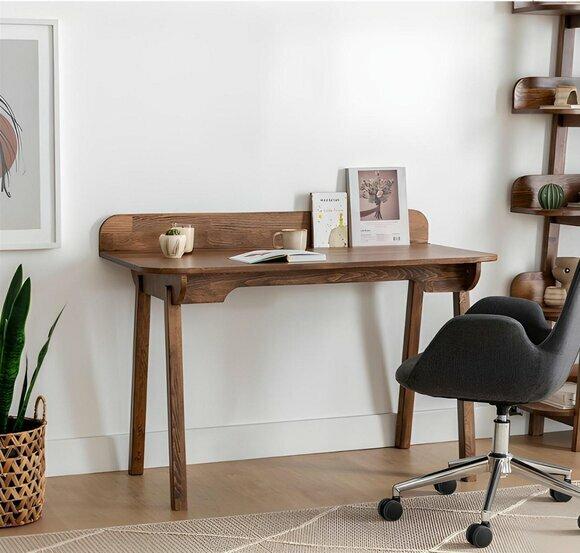 Brauner Holztisch Luxuriöse Schreibtische Designer Holz Ablagentische von JV Moebel
