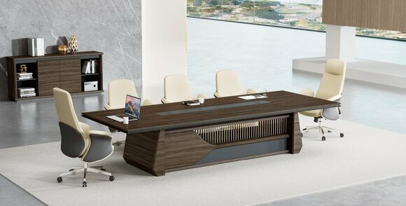 Brauner Konferenztisch Designer Besprechungstisch Arbeitszimmer Möbel von JV Moebel