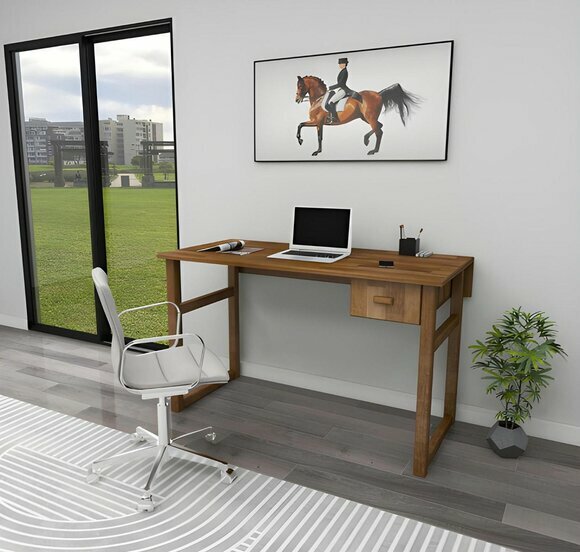 Brauner Schreibtisch Luxuriöser Laptoptisch Stilvolle Arbeitszimmer Möbel von JV Moebel