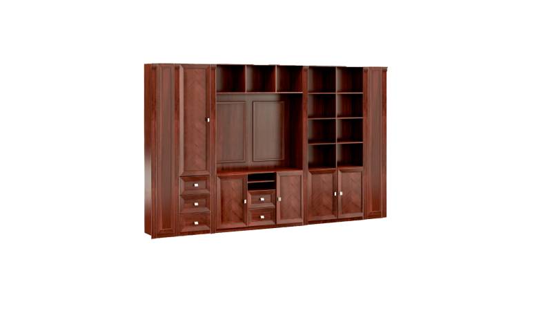 Brauner Stilvoller Büroschrank Massivholz Designer Eckschränke Holz Möbel von JV Möbel