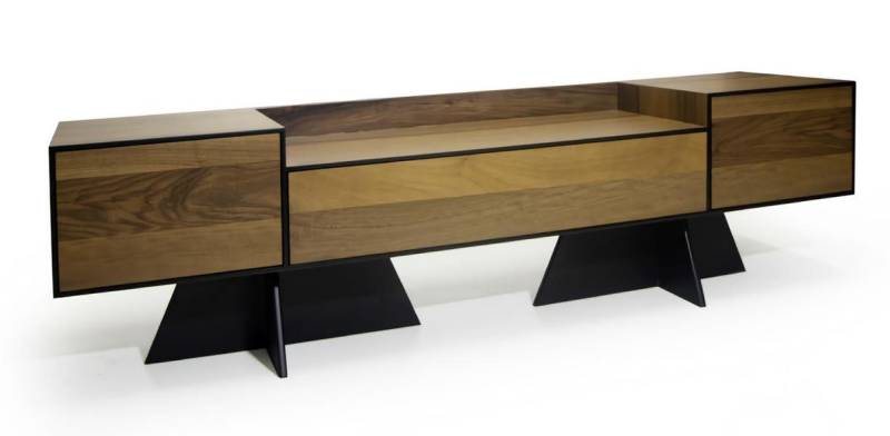 Brauner TV-Ständer edles Designer Lowboard aus Holz stilvolle Möbel Wohnzimmer von JV Möbel