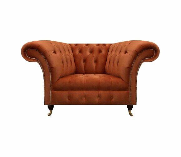 Brauner Wohnzimmer Polstersessel Stoffmöbel Designer Einsitzer Möbel von JV Moebel