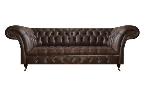 Braunes Chesterfield Ledersofa Wohnzimmer Couchen Designer Robuste Möbel von JV Moebel