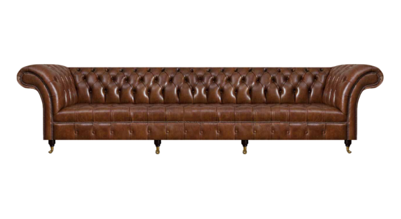 Braunes Chesterfield Ledersofa Wohnzimmer Ledermöbel Edle Sitzcouchen von JV Moebel