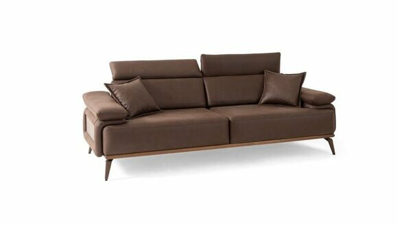 Braunes Ledersofa Designer 3-er Polstercouch Moderne Wohnzimmer Möbel Braunes Ledersofa Designer 3-er Polstercouch Moderne Wohnzimmer Möbel von JV Moebel