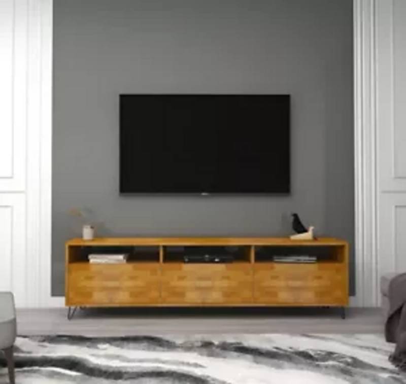 Braunes Wohnzimmer Sideboard Robuster TV Ständer Moderne Holz Möbel von JV Moebel