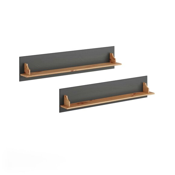 Bücherregal Wandregal Holz Hänge Regal Standregal Echtholz Ablage 120*15*25cm von JV Möbel