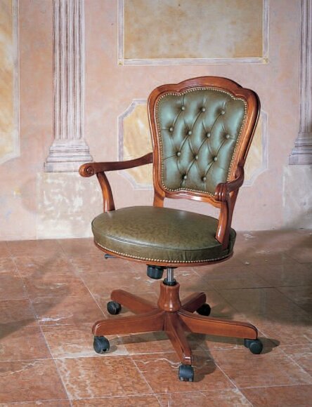 Bürostuhl Drehstuhl Chesterfield Chefsessel Italienische Möbel Sessel Lehnstuhl von JV Möbel