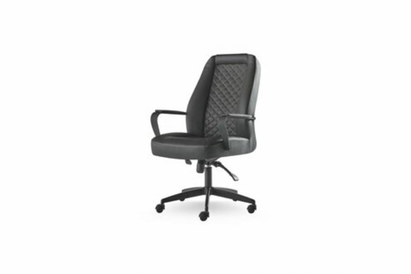 Bürostuhl Schwarz Drehsessel Modern Arbeitszimmer Mit Rollen Ledersessel von JV Möbel