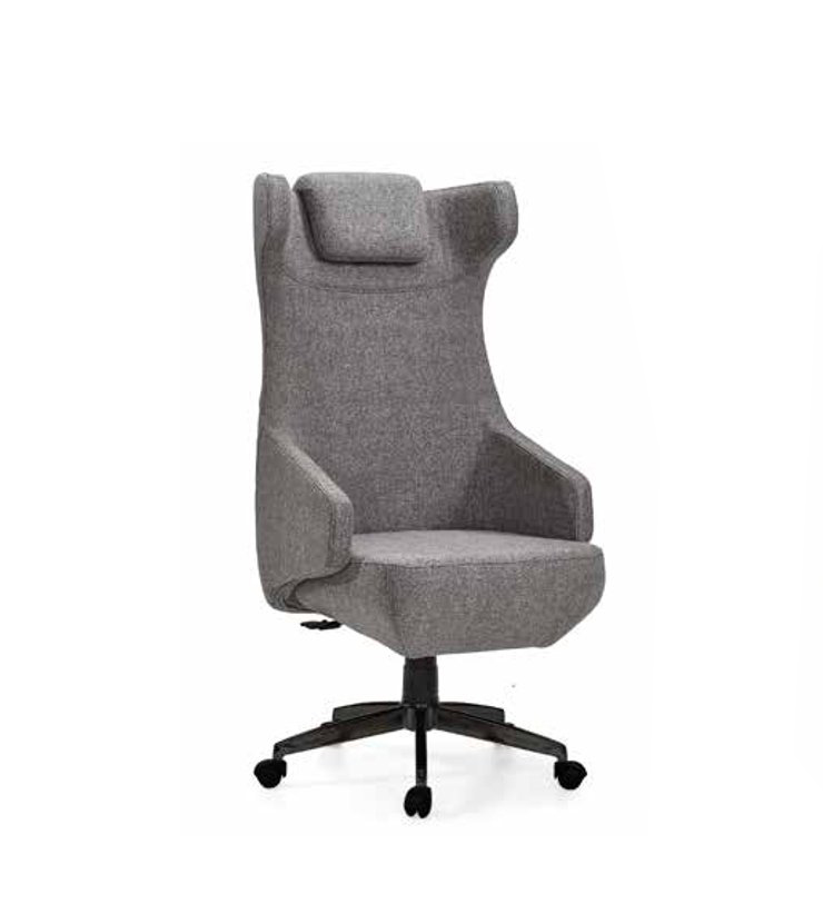 Bürostuhl Sessel Wohnzimmer Chefsessel Bürosessel Drehstuhl Office Grau Textil von JV Möbel