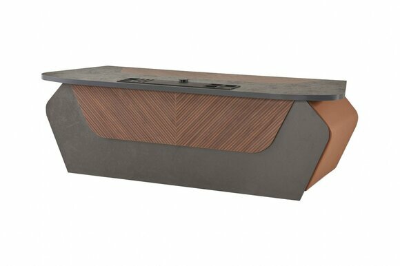 Bürotisch Braun Grau Zweifarbig Modern Design Rechteckig Schreibtisch von JV Moebel