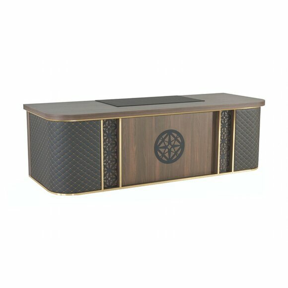 Bürotisch Modern Design Braun Schwarz Zweifarbig Rechteckig Form Stil Bürotisch Modern Design Braun Schwarz Zweifarbig Rechteckig Form Stil von JV Moebel